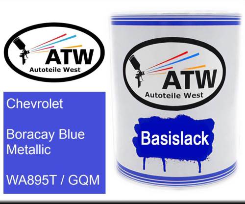 Chevrolet, Boracay Blue Metallic, WA895T / GQM: 1L Lackdose, von ATW Autoteile West.